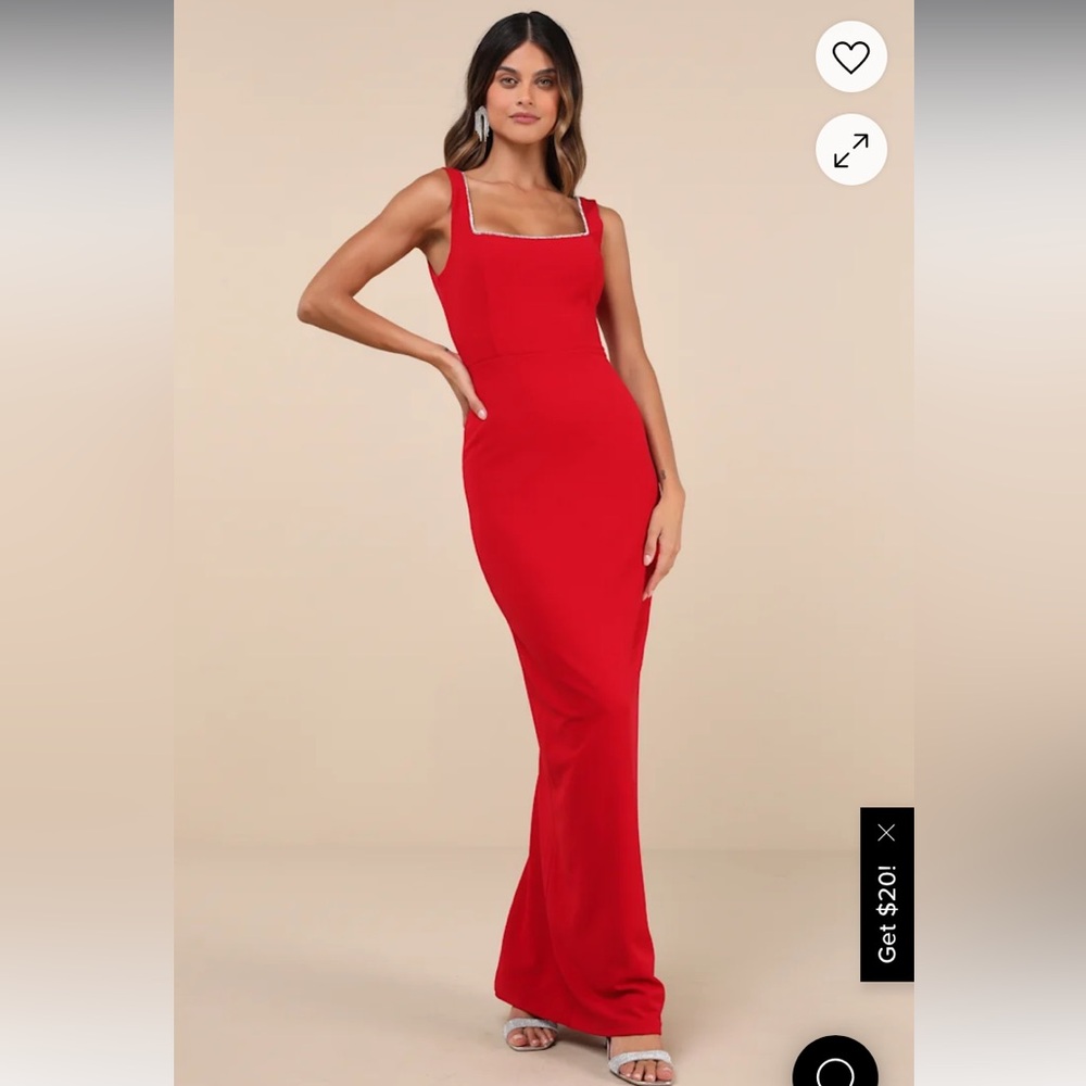 Lulu's Red Backless Bodycon Maxi Dress